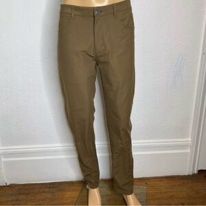 Vuori Meta Pants Men’s Size 32X31 In Copper Brown 5 Pocket Slim Fit EUC